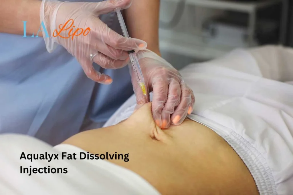 woman having fat dissolving injections Edmonton in the stomach