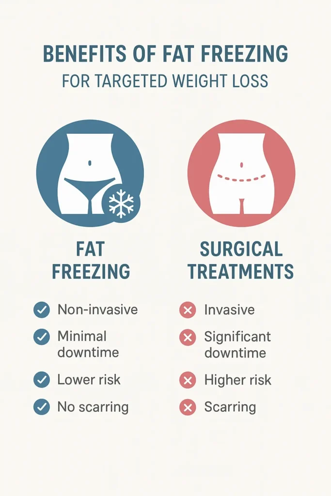 graphic showing the benefits of fat freezing Edmonton