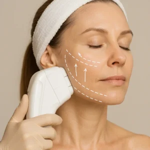 Woman having HI-FU to reduce wrinkles call LA LIPO Edmonton Now!