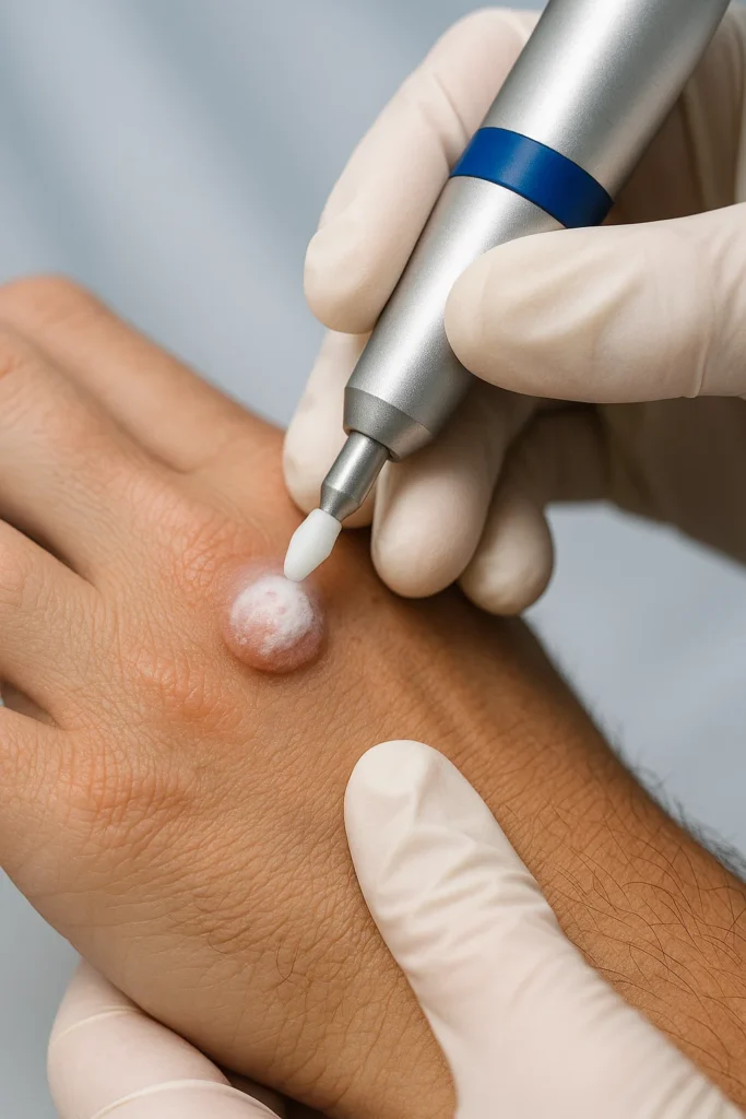 example of wart removal Edmonton using cryopen