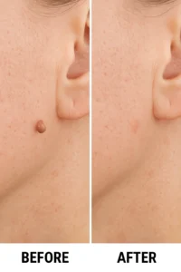 Skin tags removal Edmonton before and after