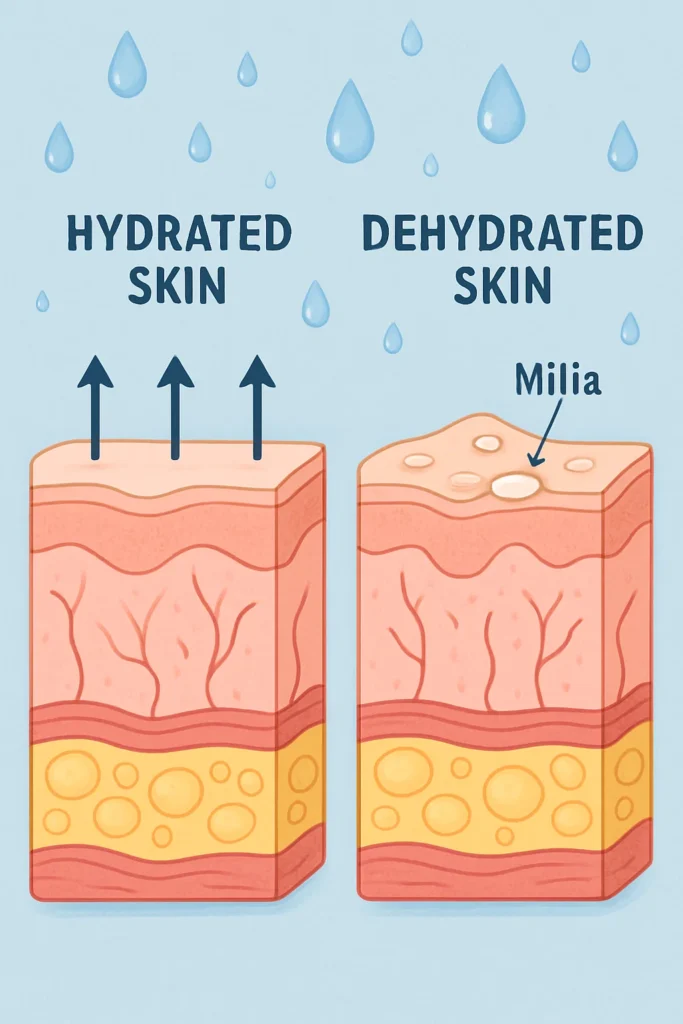 The importance of hydration and milia production Edmonton