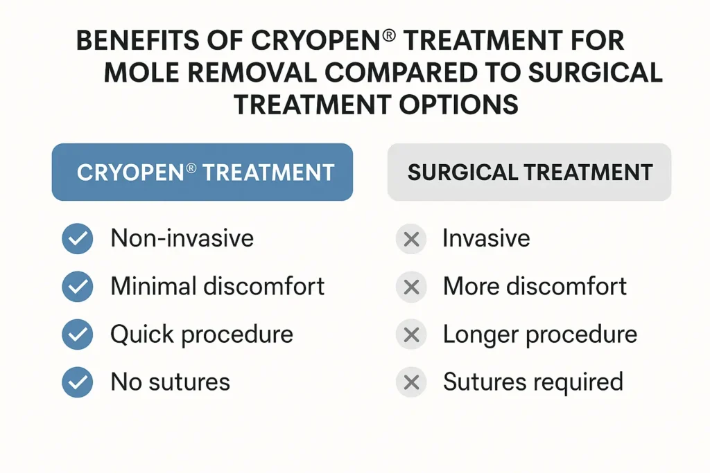 Benefits of facial mole removal Edmonton - call our team today to book a consultation